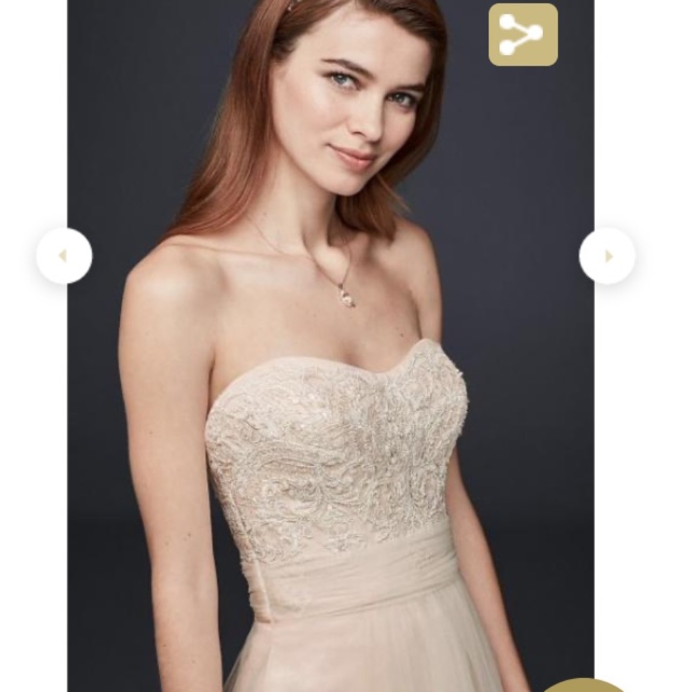 David’s Bridal - Elegant Tulle A-Line Wedding Dress - Fairy Princess